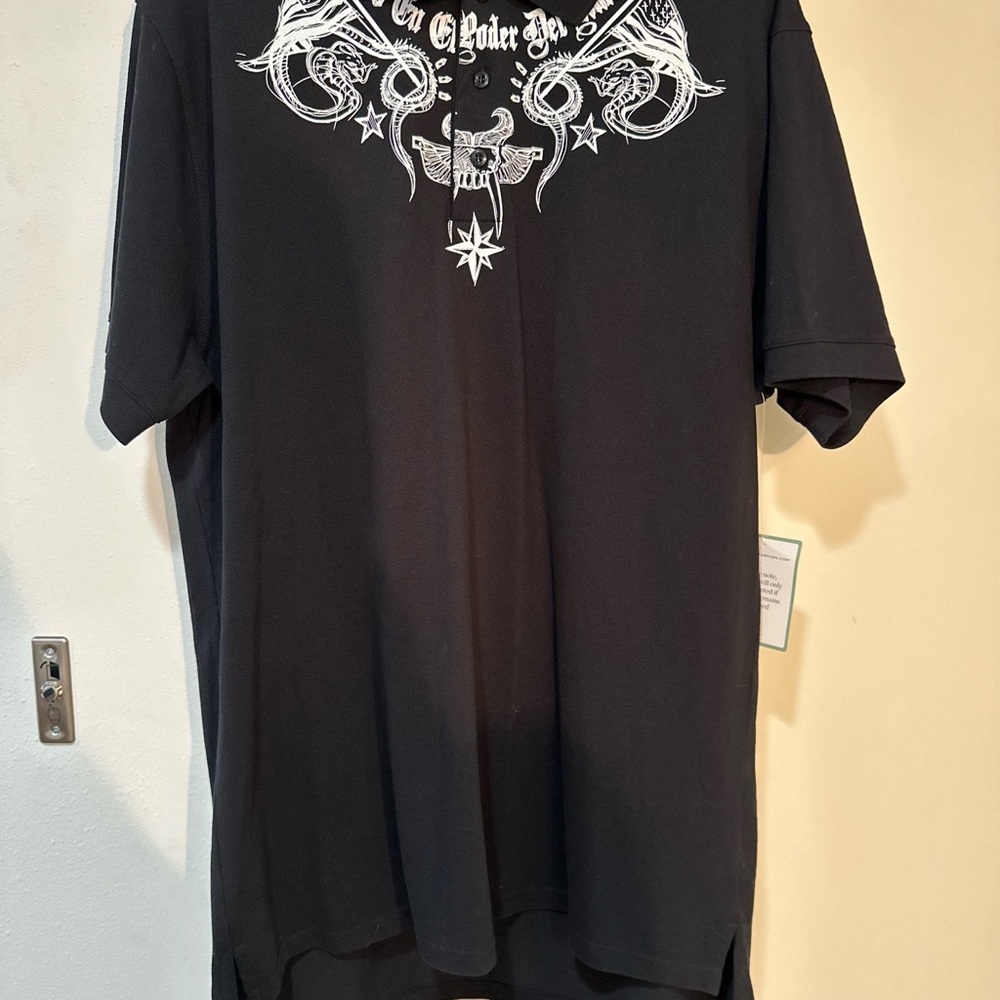 Givenchy Black Graphic Men's Polo Shirt